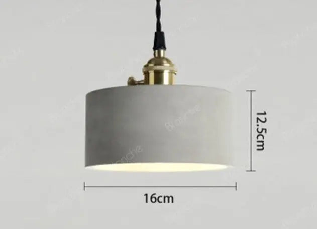 Industrial Cement Pendant Light E27 Black White 4 Shapes