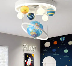 Planetary Chandelier Metal Acrylic LED 220V Kids Design