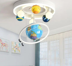Planetary Chandelier Metal Acrylic LED 220V Kids Design