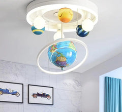Planetary Chandelier Metal Acrylic LED 220V Kids Design