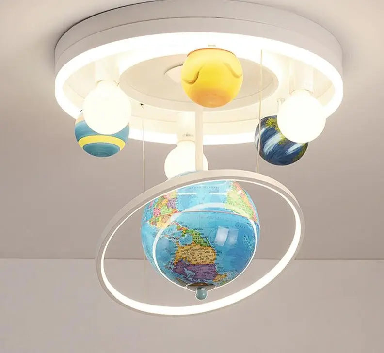Planetary Chandelier Metal Acrylic LED 220V Kids Design