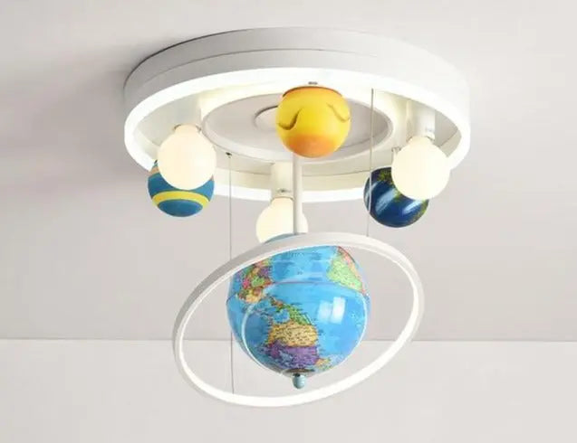 Planetary Chandelier Metal Acrylic LED 220V Kids Design