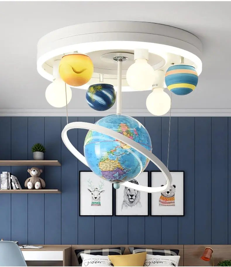 Planetary Chandelier Metal Acrylic LED 220V Kids Design