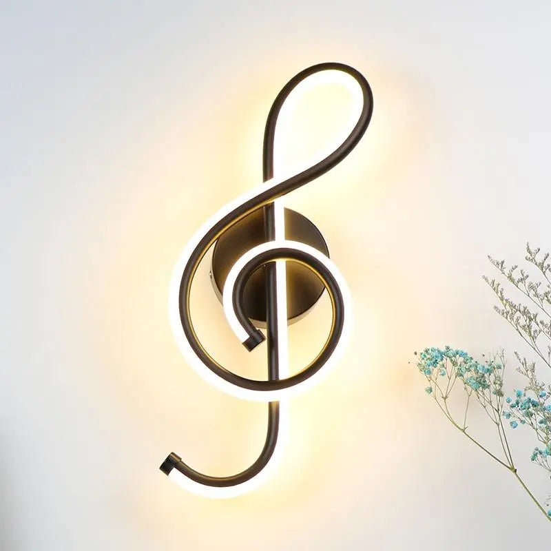 LED Musical Note Wall Light Aluminium 3 Colour Temps