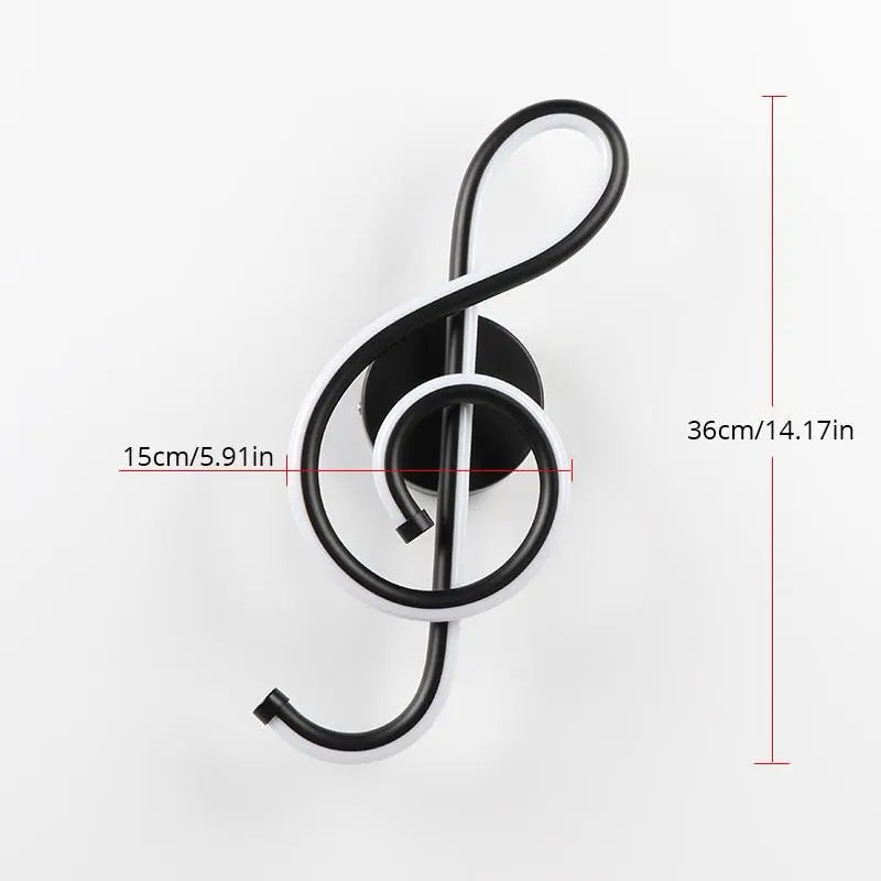 LED Musical Note Wall Light Aluminium 3 Colour Temps
