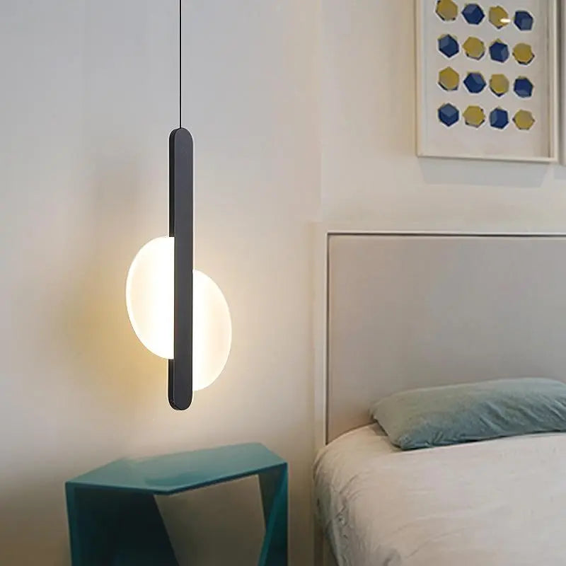 Modern LED Pendant Light Iron Aluminium 6 Forms Black White