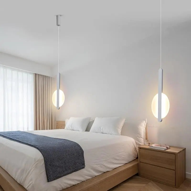 Modern LED Pendant Light Iron Aluminium 6 Forms Black White
