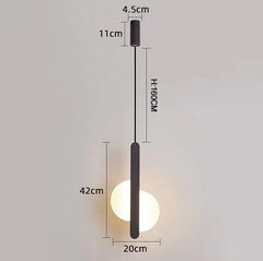 Modern LED Pendant Light Iron Aluminium 6 Forms Black White