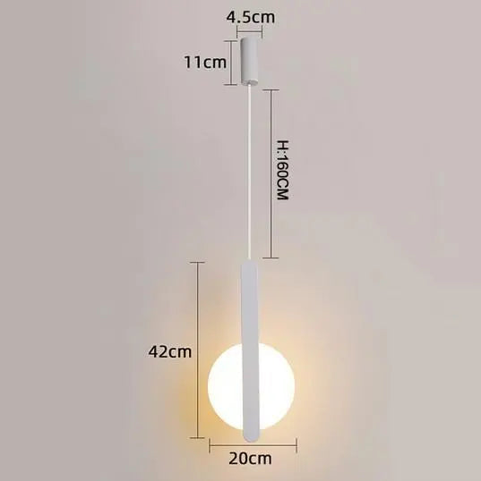 Modern LED Pendant Light Iron Aluminium 6 Forms Black White
