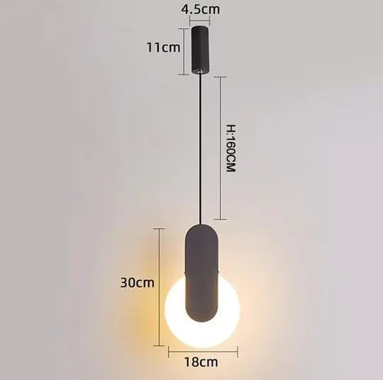 Modern LED Pendant Light Iron Aluminium 6 Forms Black White