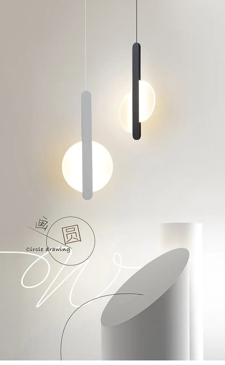 Modern LED Pendant Light Iron Aluminium 6 Forms Black White