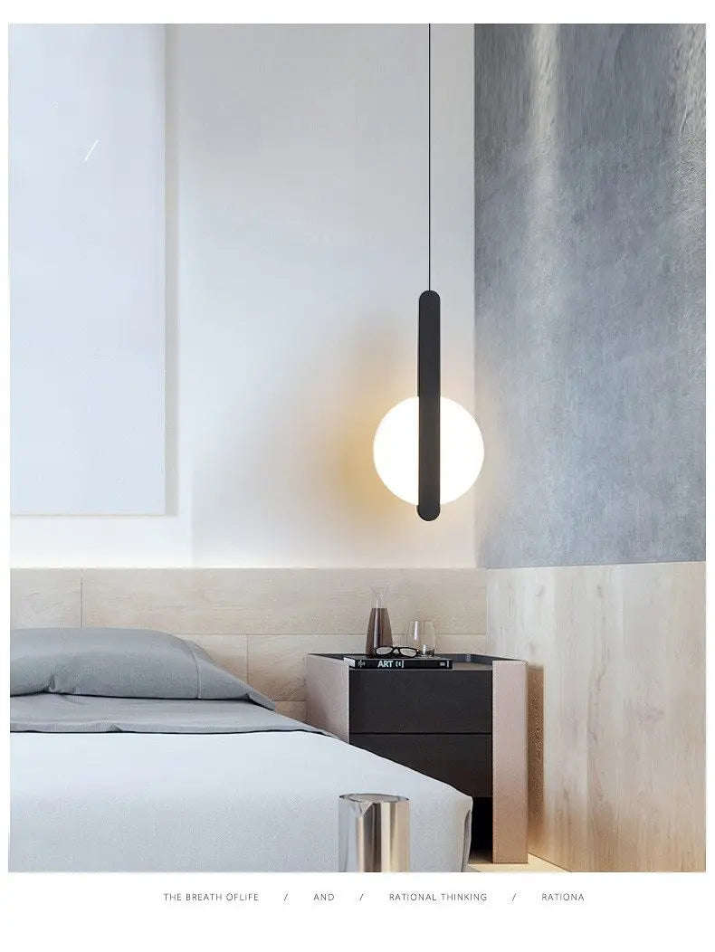 Modern LED Pendant Light Iron Aluminium 6 Forms Black White