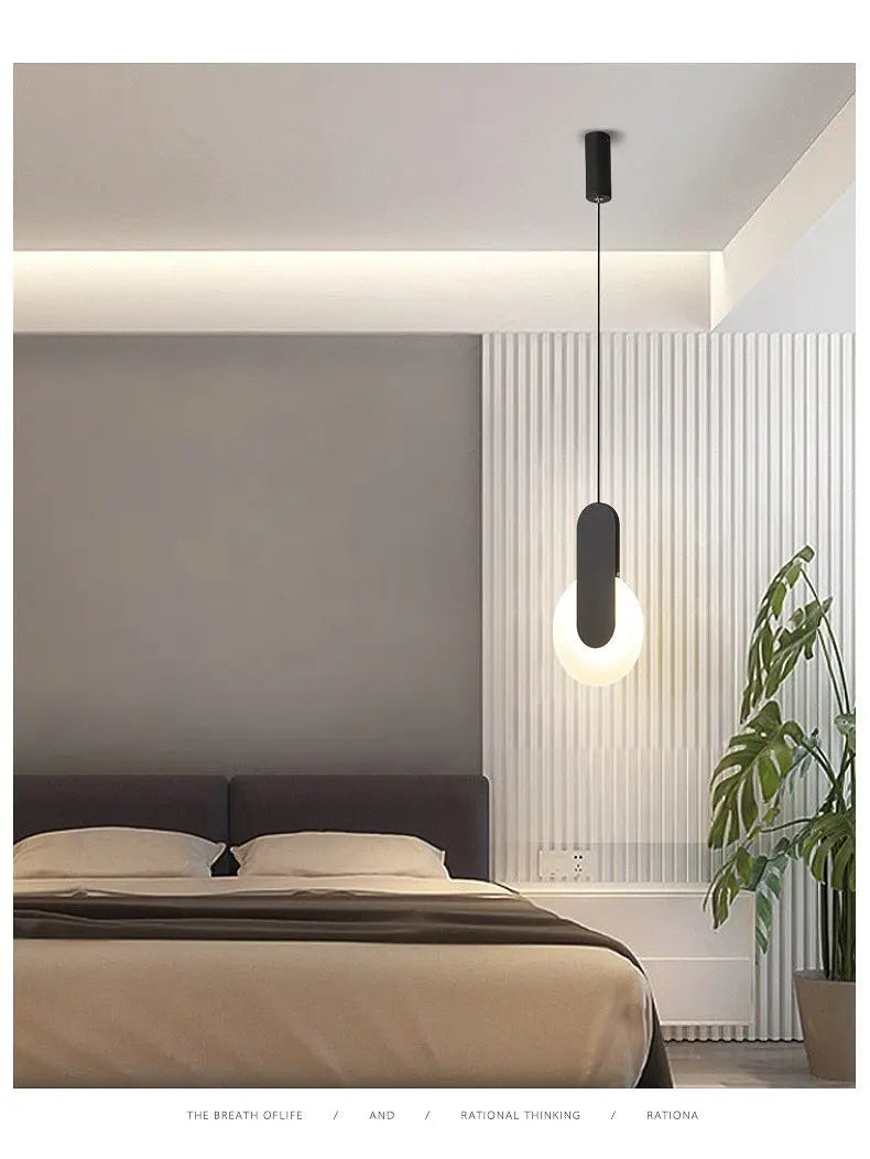 Modern LED Pendant Light Iron Aluminium 6 Forms Black White