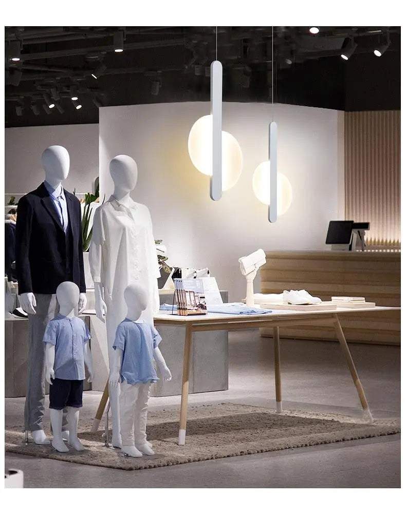 Modern LED Pendant Light Iron Aluminium 6 Forms Black White