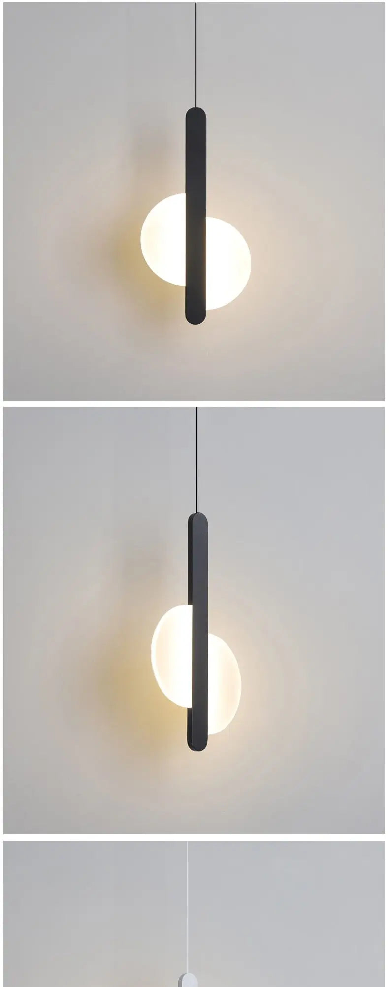 Modern LED Pendant Light Iron Aluminium 6 Forms Black White