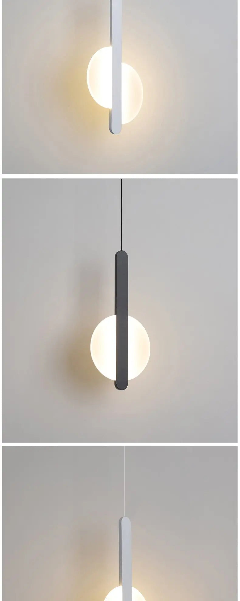 Modern LED Pendant Light Iron Aluminium 6 Forms Black White