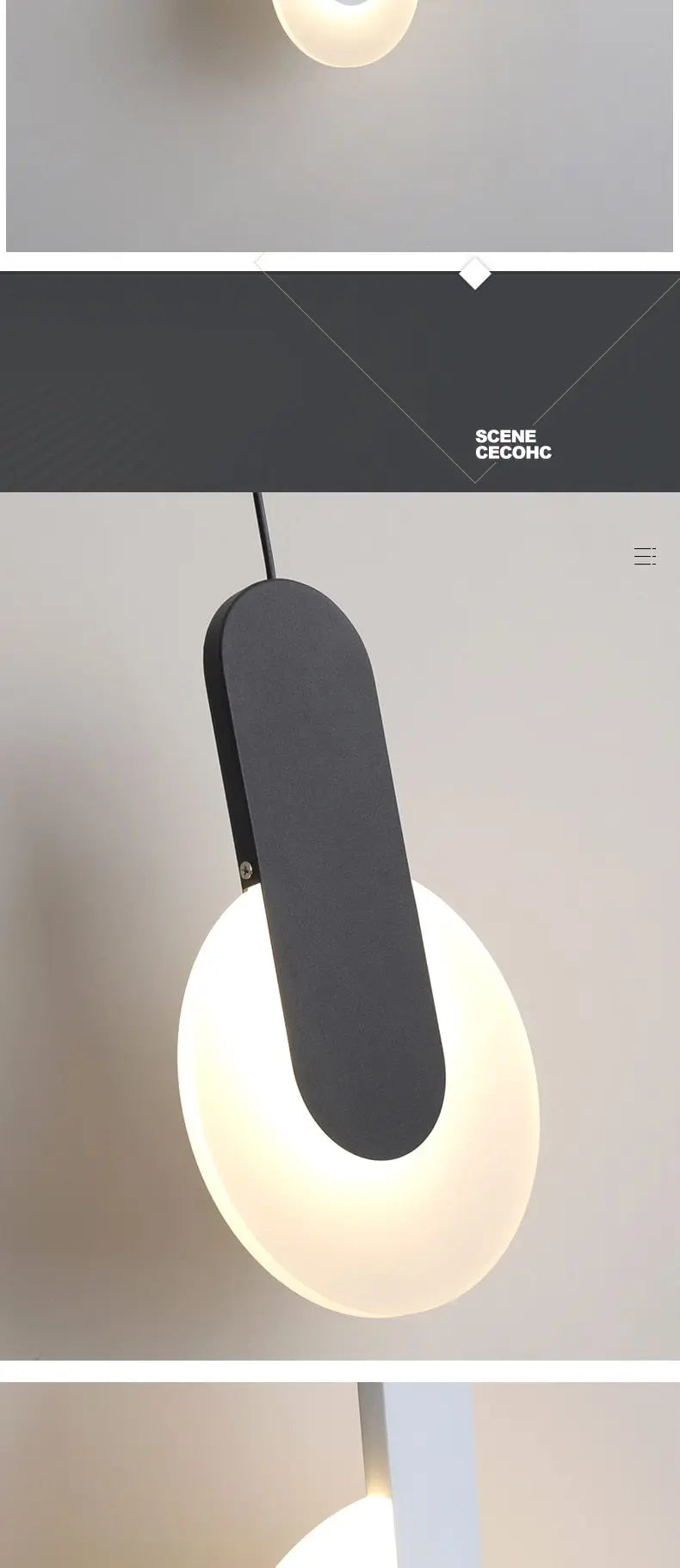 Modern LED Pendant Light Iron Aluminium 6 Forms Black White