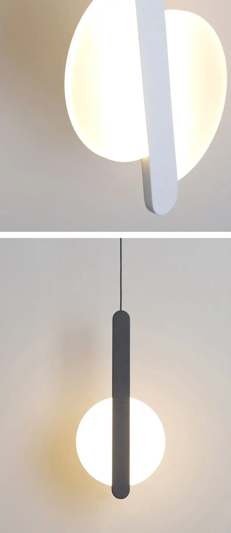 Modern LED Pendant Light Iron Aluminium 6 Forms Black White