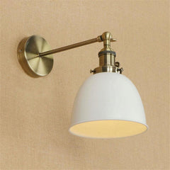Industrial Coloured Wall Light Brushed Brass E27 Adjustable Max 40W