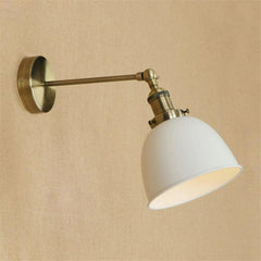 Industrial Coloured Wall Light Brushed Brass E27 Adjustable Max 40W