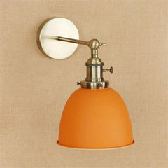 Industrial Wall Light Orange Thermolacquered Brushed Brass E27 Max 40W