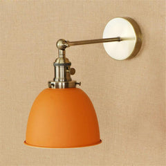 Industrial Wall Light Orange Thermolacquered Brushed Brass E27 Max 40W