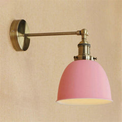 Industrial Wall Light Pink Thermolacquered Brushed Brass E27 Max 40W