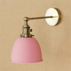 Industrial Wall Light Pink Thermolacquered Brushed Brass E27 Max 40W