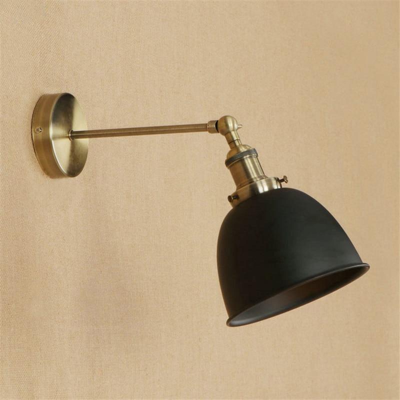 Industrial Wall Light Black Thermolacquered Brushed Brass E27 Max 40W