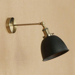 Industrial Wall Light Black Thermolacquered Brushed Brass E27 Max 40W