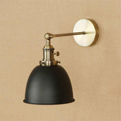 Industrial Wall Light Black Thermolacquered Brushed Brass E27 Max 40W