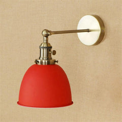 Industrial Wall Light Red Thermolacquered Brushed Brass E27 Max 40W