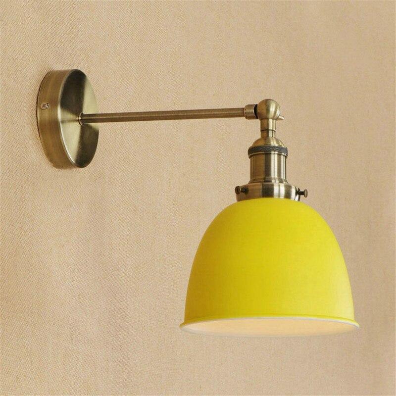 Industrial Wall Light Yellow Thermolacquered Brushed Brass E27 Max 40W