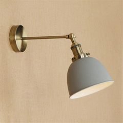 Industrial Wall Light Grey Thermolacquered Brushed Brass E27 Max 40W