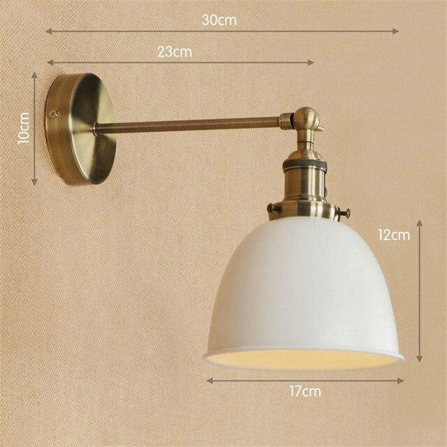 Industrial Coloured Wall Light Brushed Brass E27 Adjustable Max 40W