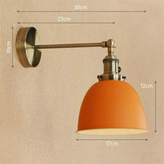 Industrial Wall Light Orange Thermolacquered Brushed Brass E27 Max 40W