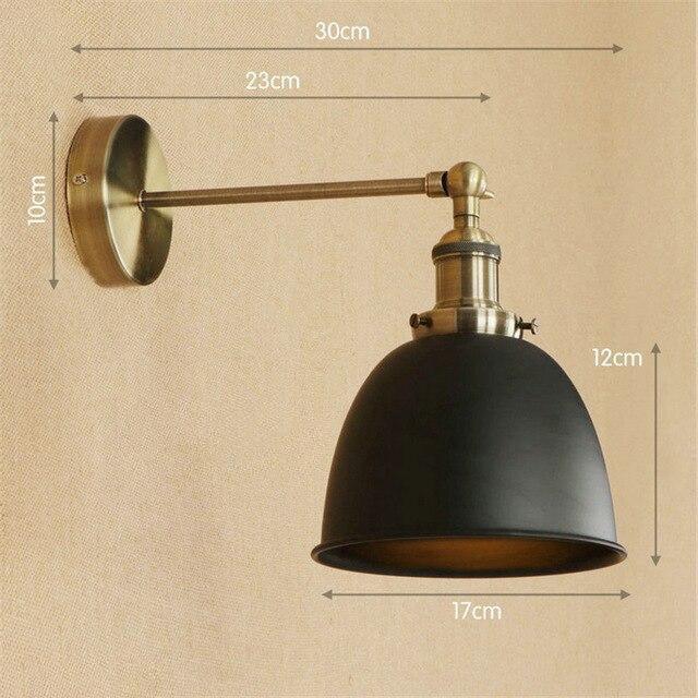 Industrial Wall Light Black Thermolacquered Brushed Brass E27 Max 40W