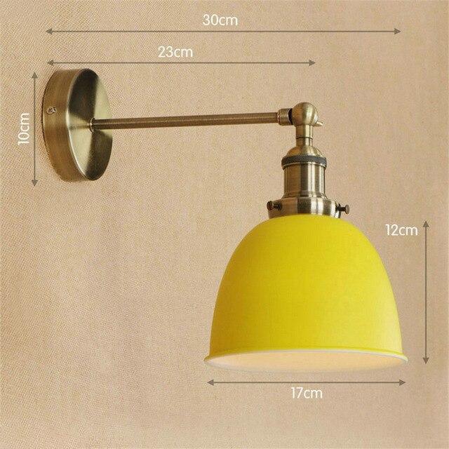 Industrial Wall Light Yellow Thermolacquered Brushed Brass E27 Max 40W