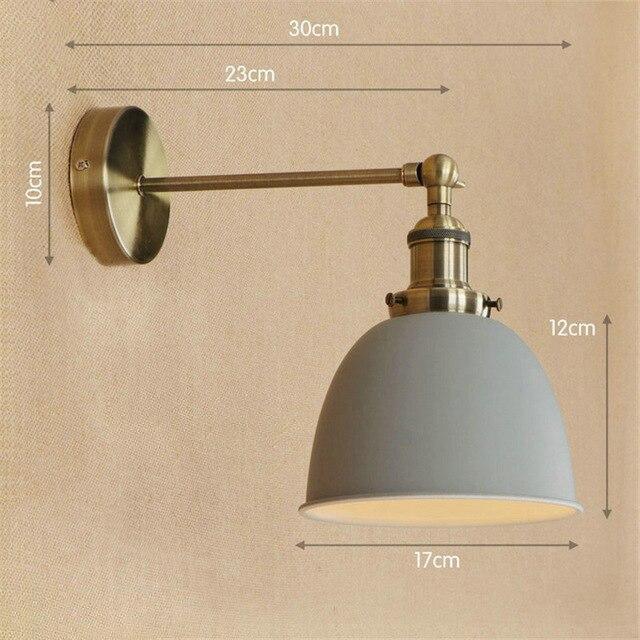Industrial Wall Light Grey Thermolacquered Brushed Brass E27 Max 40W