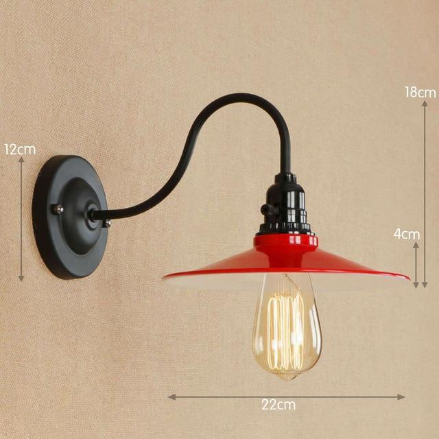Vintage Swan Neck Wall Light Handmade E27 Max 40W Black White Red