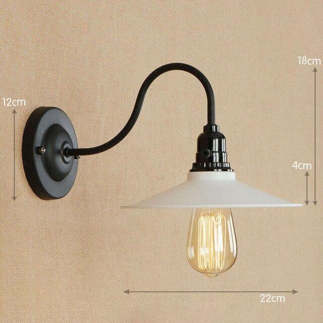 Vintage Swan Neck Wall Light Handmade E27 Max 40W Black White Red