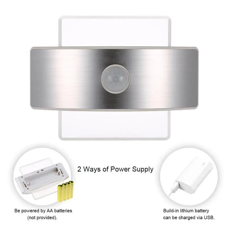 Motion Sensor Wall Light IP44 Rechargeable or Battery