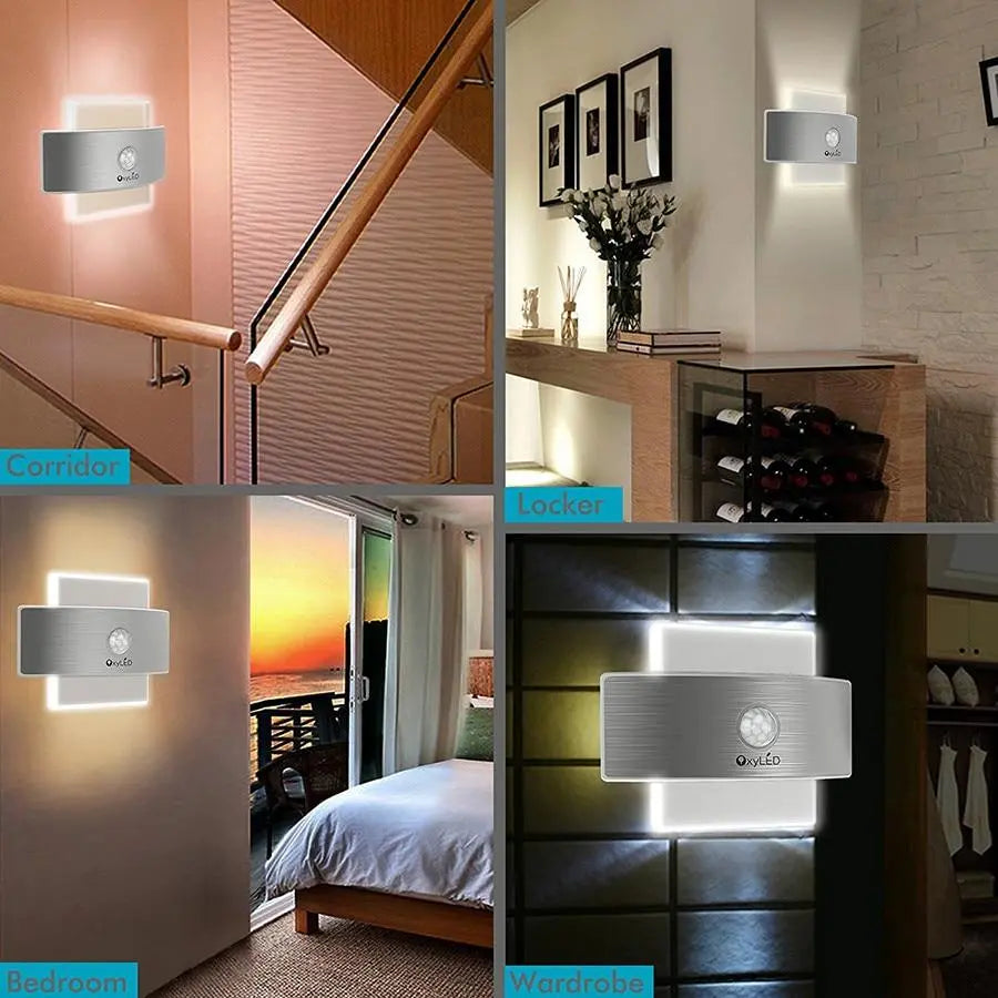 Motion Sensor Wall Light IP44 Rechargeable or Battery