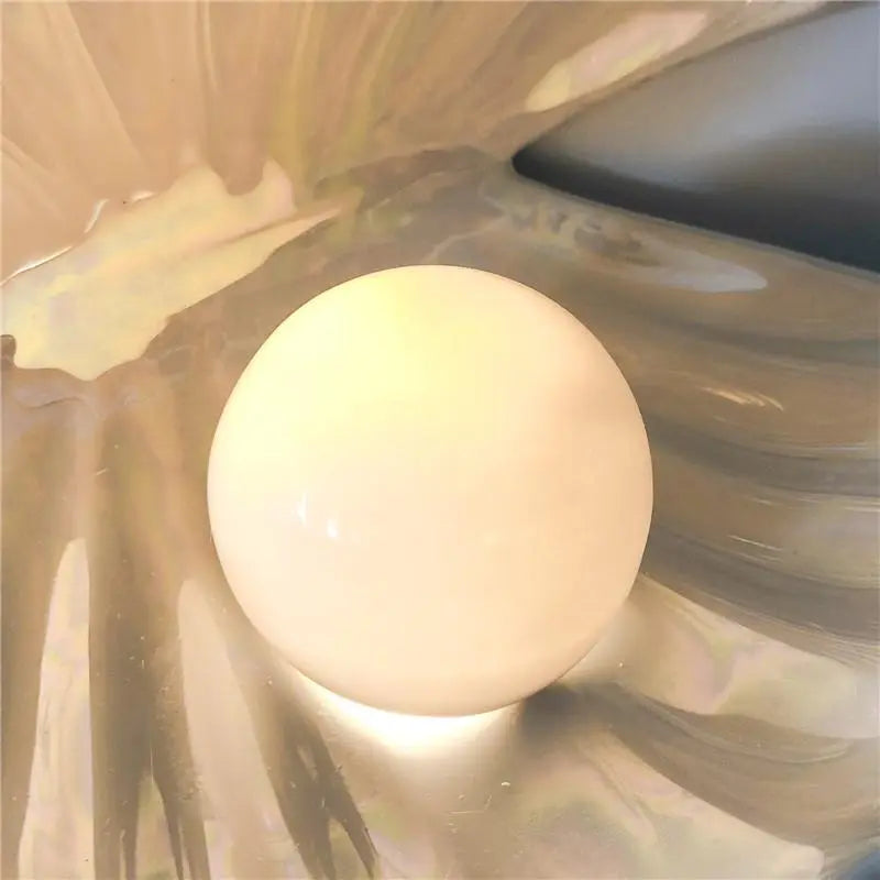 Pearl Shell Table Lamp Ceramic Battery LED Pink White