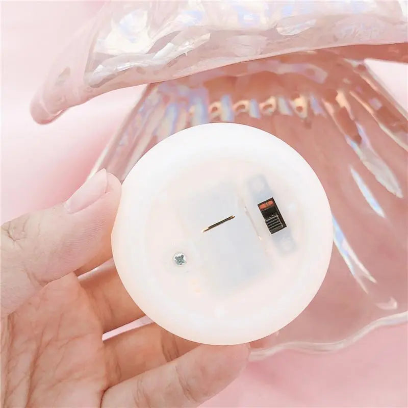 Pearl Shell Table Lamp Ceramic Battery LED Pink White