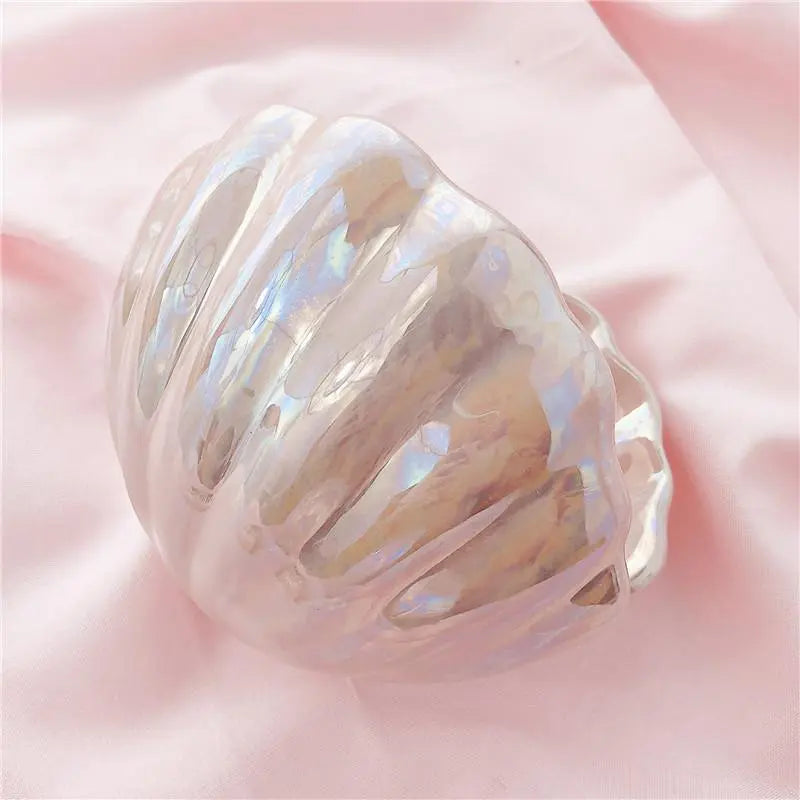 Pearl Shell Table Lamp Ceramic Battery LED Pink White