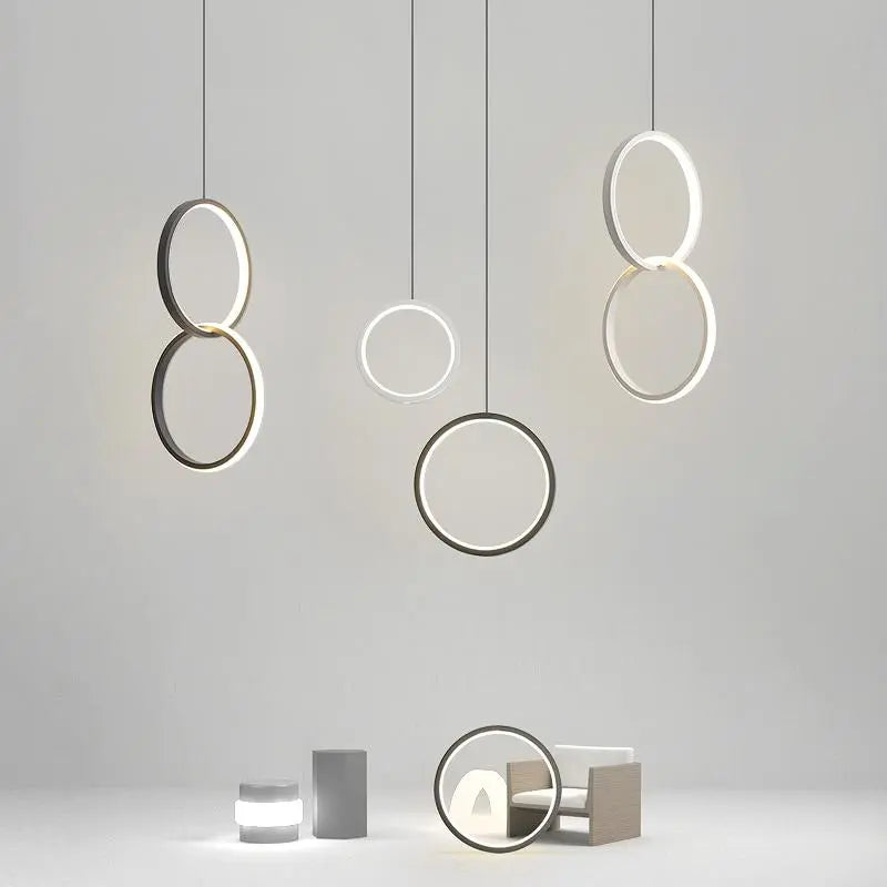 Circular LED Pendant Light Metal Acrylic 10/16/20W