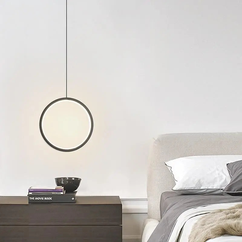 Circular LED Pendant Light Metal Acrylic 10/16/20W
