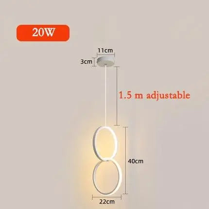 Circular LED Pendant Light Metal Acrylic 10/16/20W