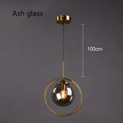 Modern Ring Pendant Light Iron Glass E14 1 or 3 Bulbs